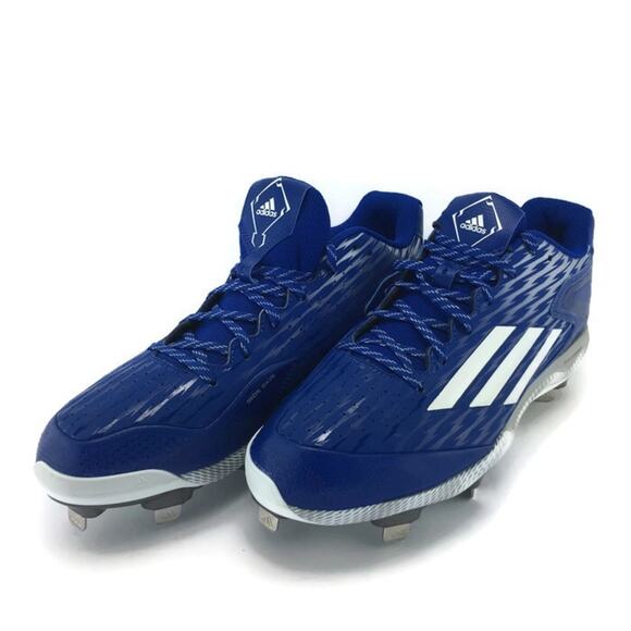 Adidas Mens Power Alley 3 Mid Baseball Cleats Royal Blue White Size 13 Brand New - Picture 2 of 8